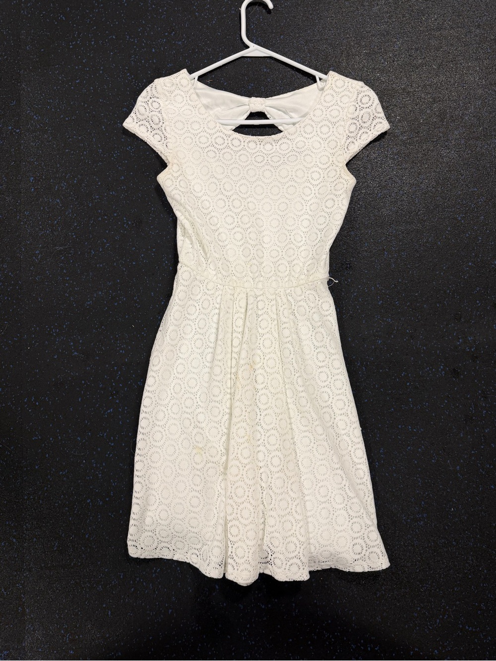 Maurices White Eyelet Fit & Flare Mini Dress